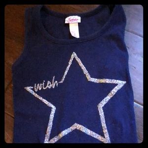 Justice tank top glitter star “wish”